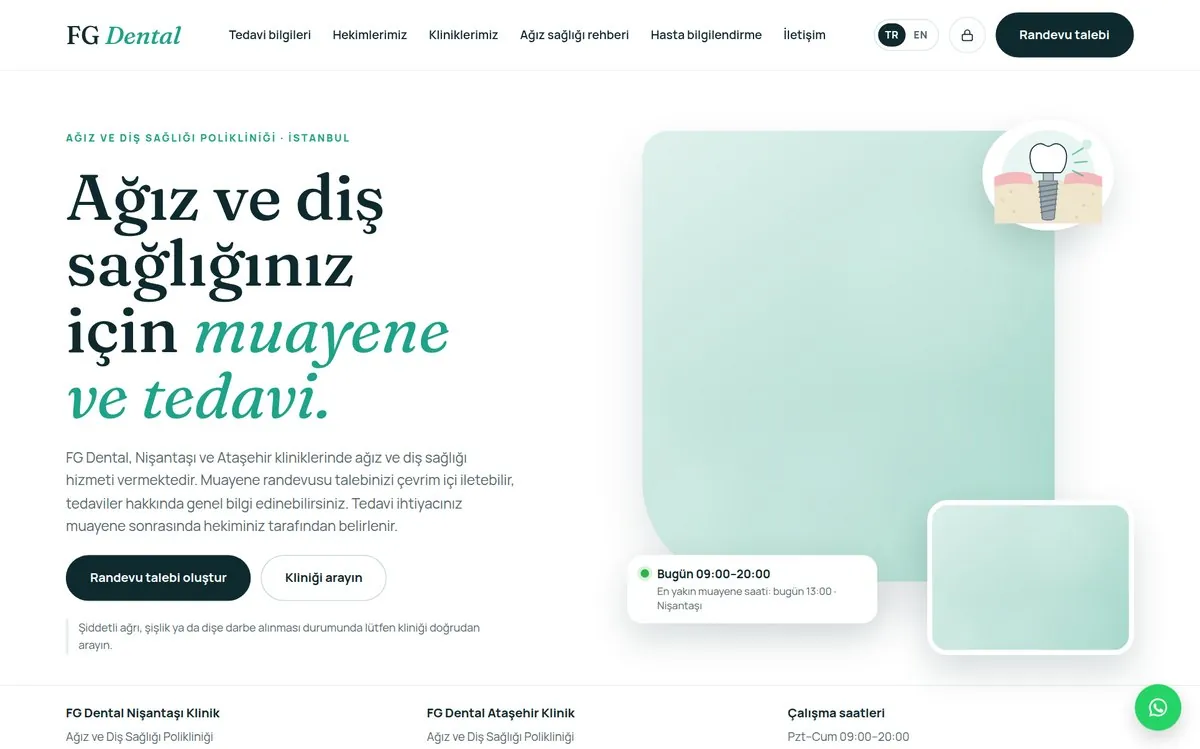 FG Dental web sitesi