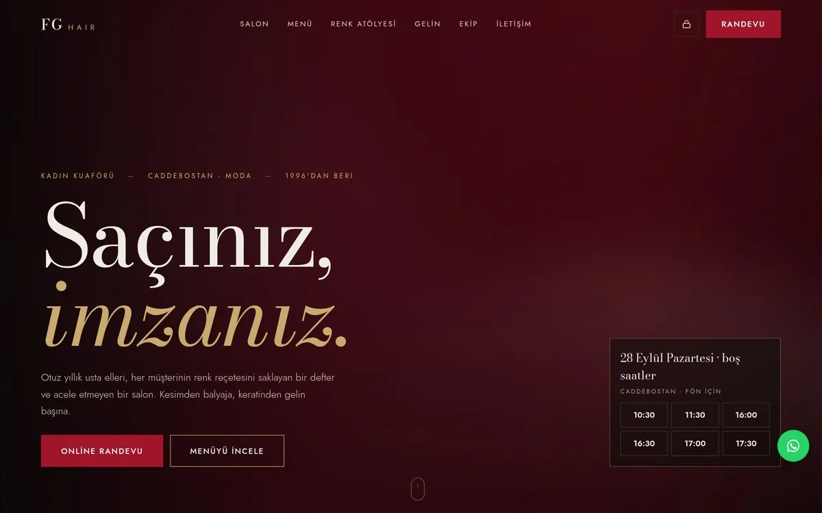 FG Hair web sitesi