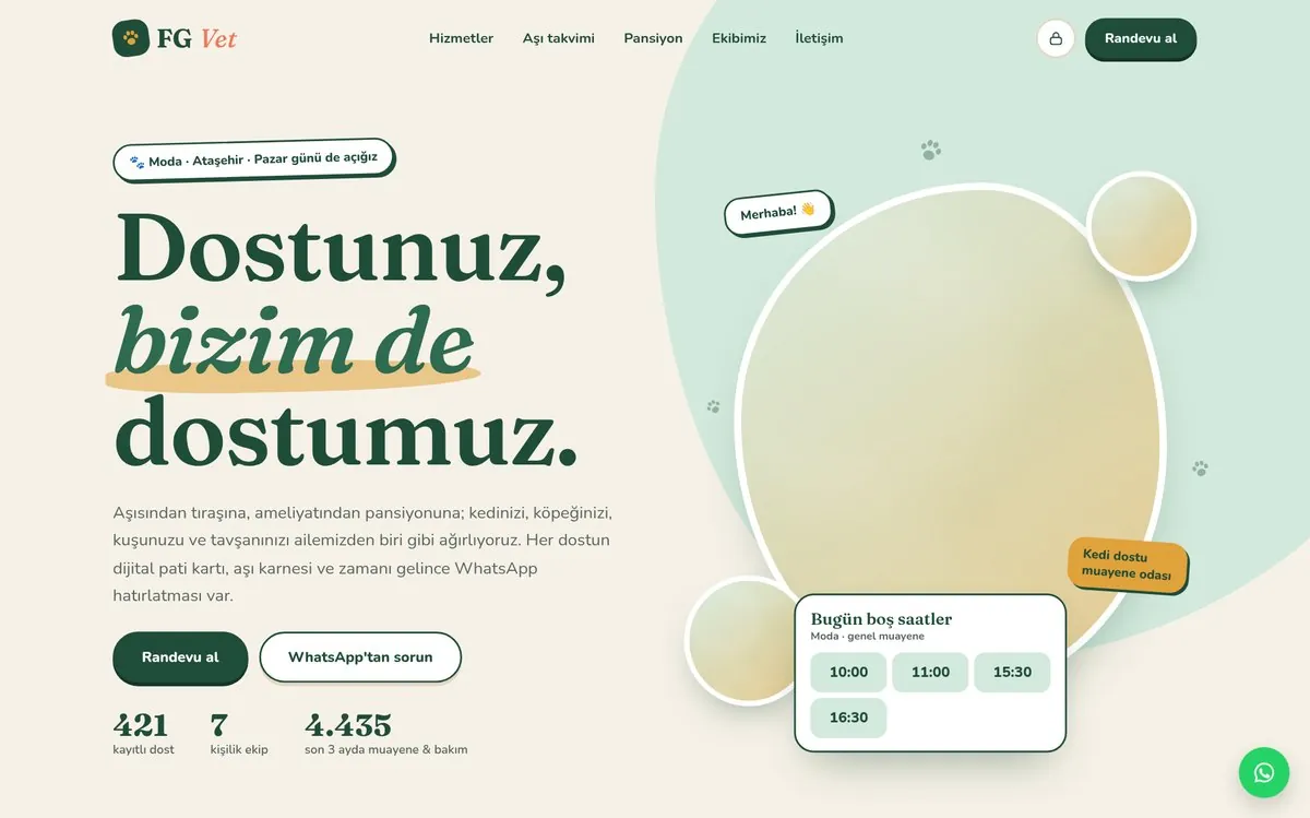 FG Vet web sitesi